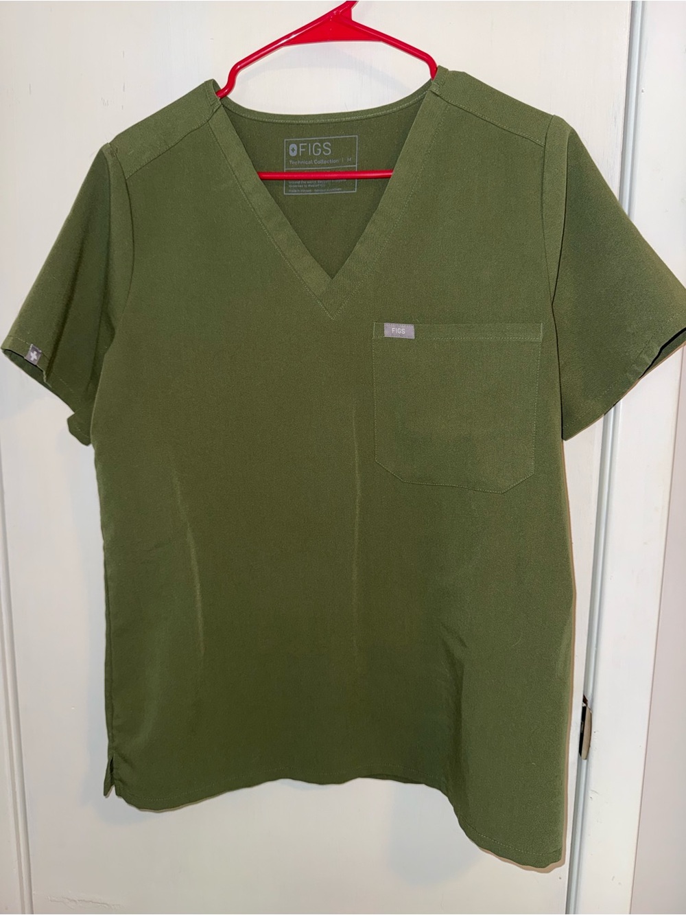 Figs Women's Olive Green V-Neck Scrub Top and Zamora Joggers